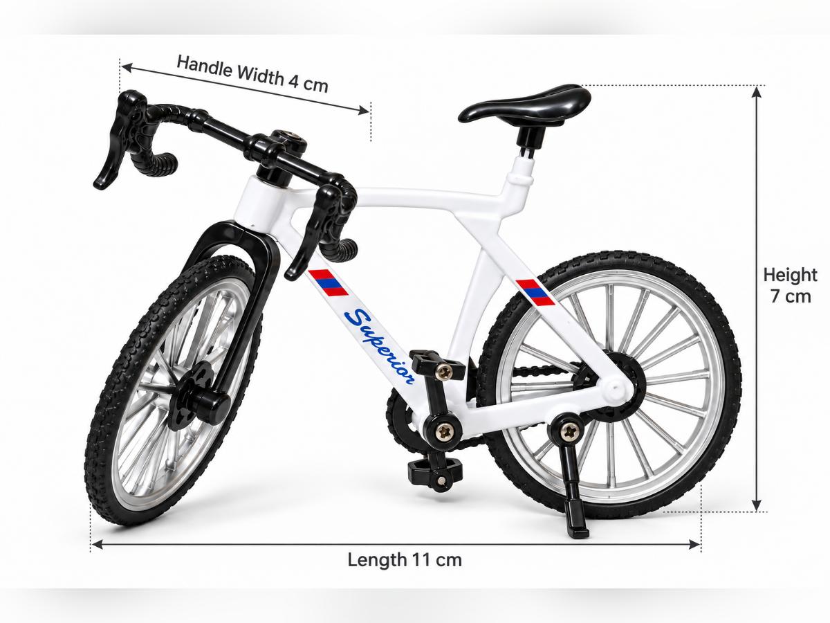Dimension guide showing approximate length 11 cm, height 7 cm and handlebar width 4 cm