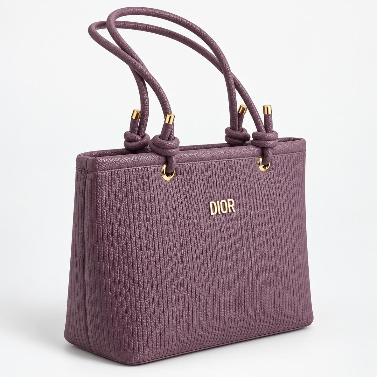 Amara Knot Textured Tote — Structured Shoulder Bag with Knotted Handles